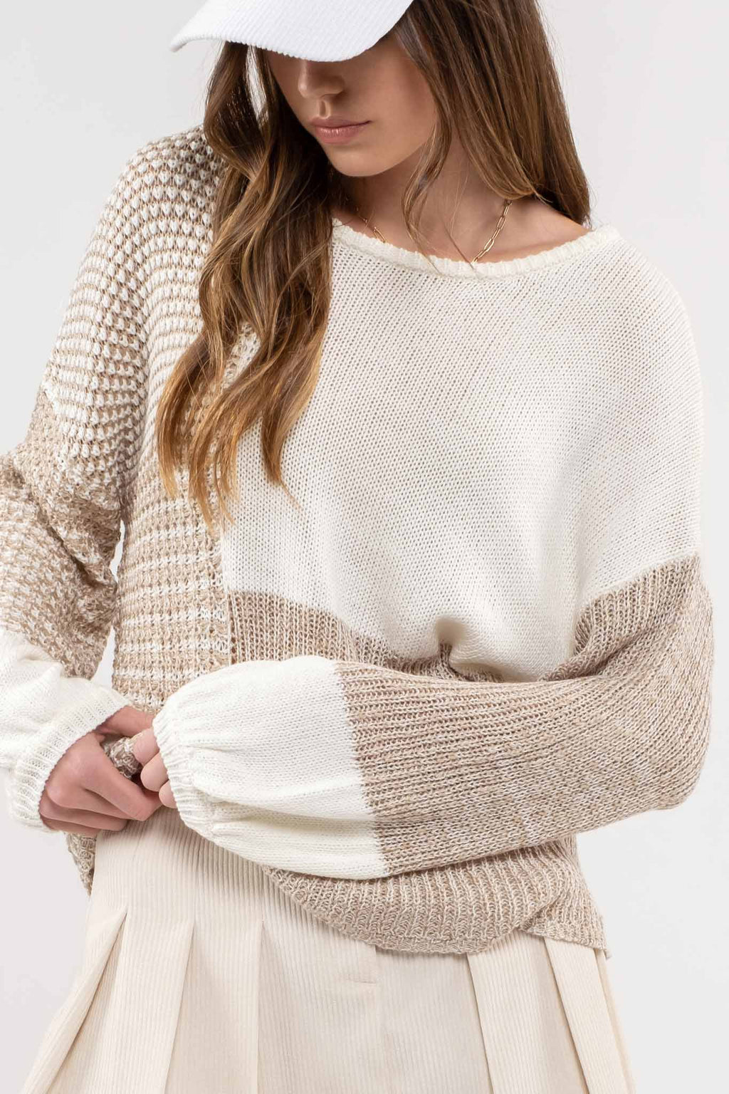 Drop Shoulder Knit Sweater