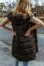 Hooded Quilted Vest Coat