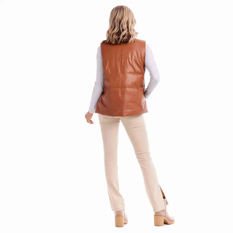 Boyd Brown Faux Leather Vest