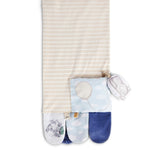 Mommy & Me Activity Scarf - Tan and Blue