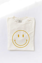 Smiley Face Mineral Graphic Tee - CREAM