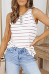 Striped Ribbed Henley Tank