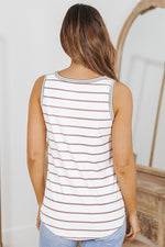 Striped Ribbed Henley Tank