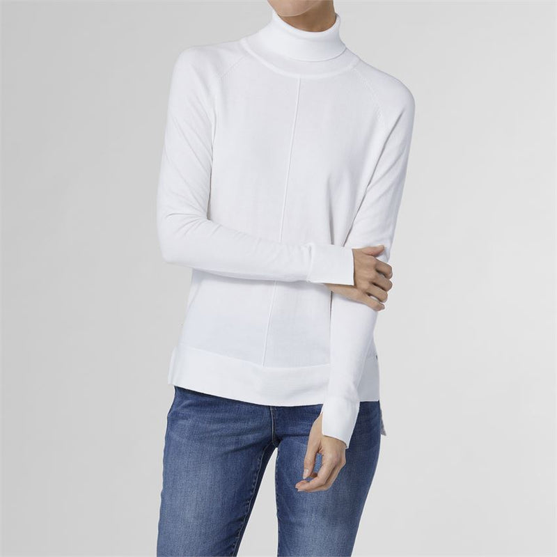 Maggie Fine Gauge Mock Neck Sweater - Winter White