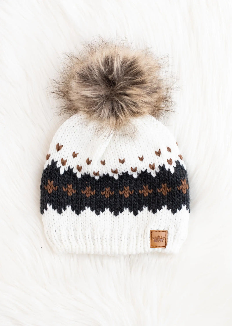 White and Brown Braided Hat